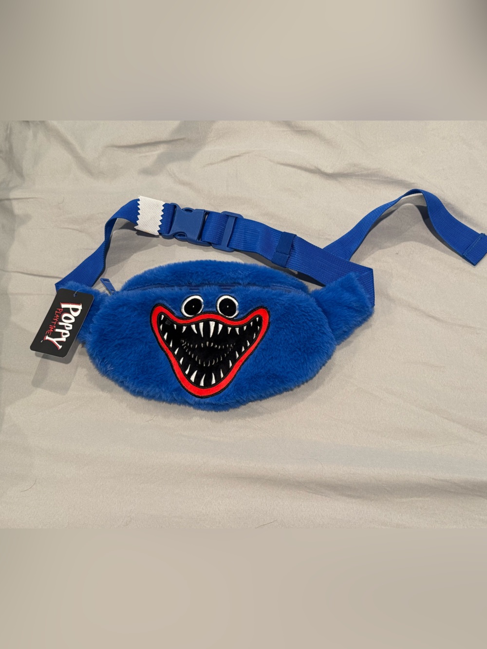 Blue Plush Monster Kids Fanny Pack